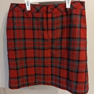 Eddie Bauer Wool plaid skirt